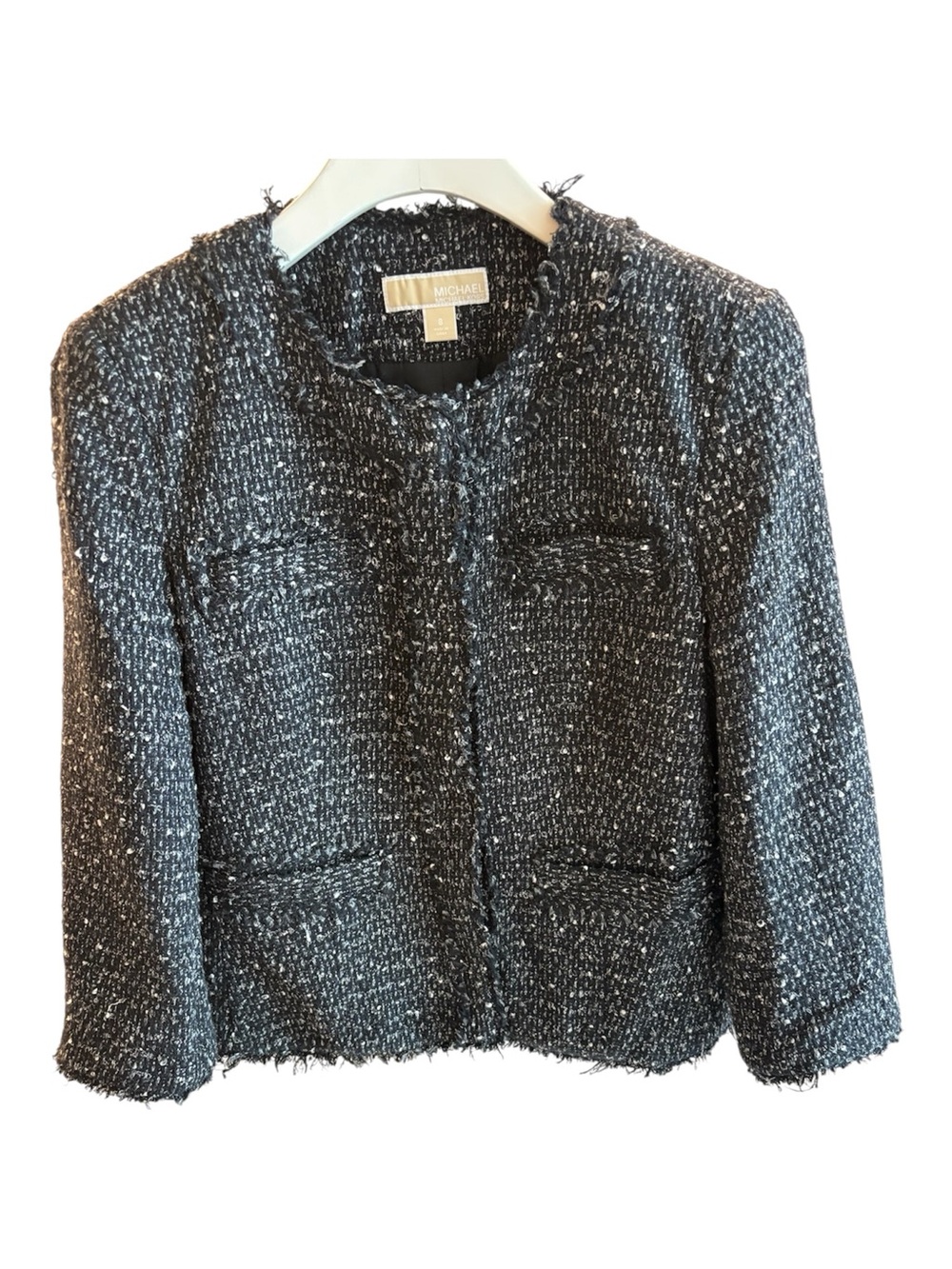 MICHAEL Michael Kors Black & White Tweed Blazer - Size 8